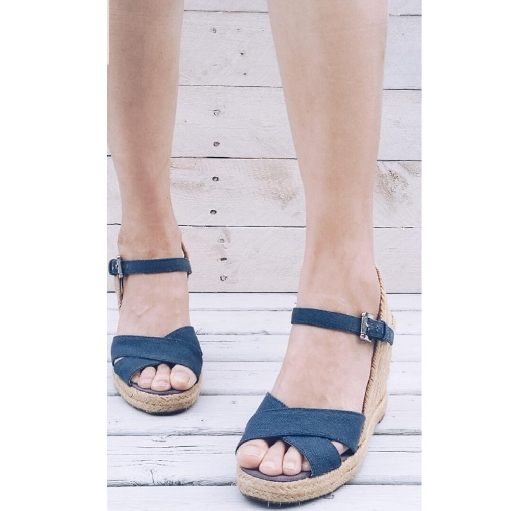 Wedge Espadrille Peep Toe Sandals
